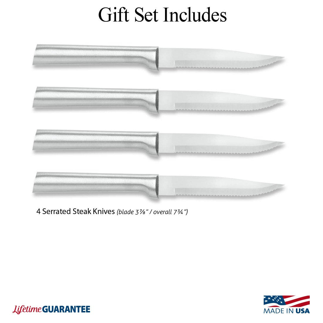 Four Serrated Steak Knives Gift Set