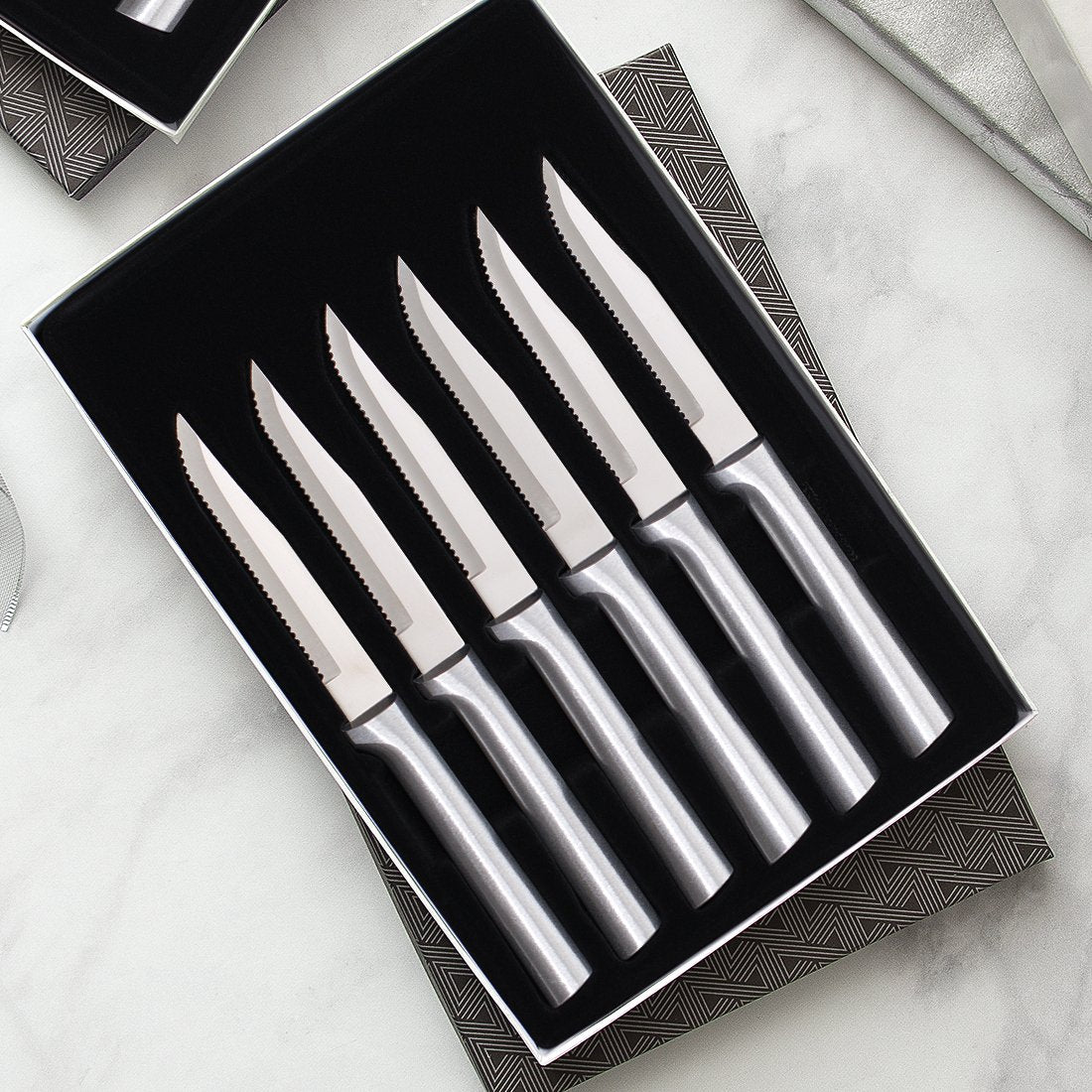 Six Serrated Steak Knives Gift Set