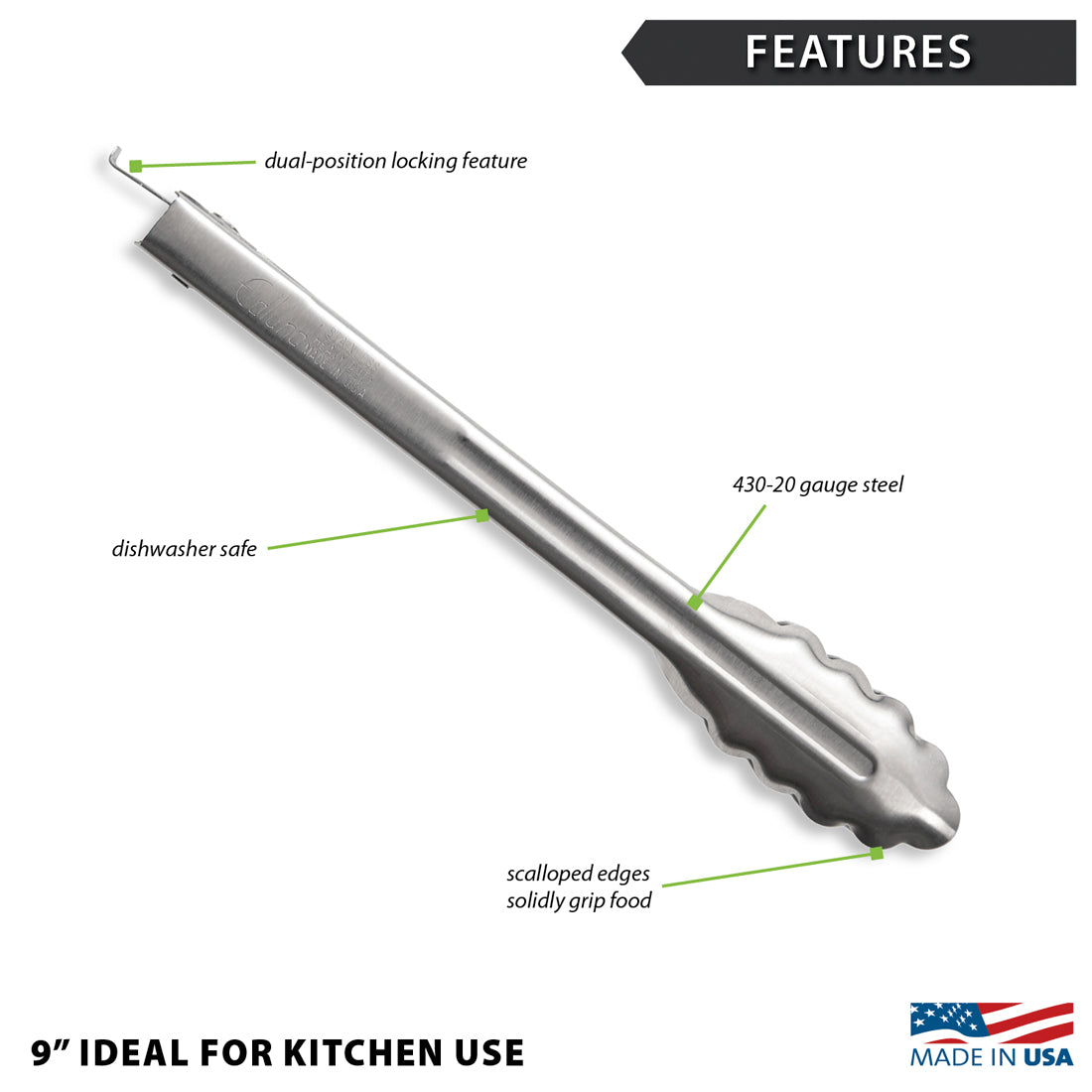 9&quot; Heavy-Duty Tongs